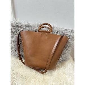 Madewell The Nashville Whipstitch Vachetta Leather Tote Bag Crossbody Caramel